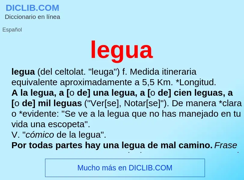 Was ist legua - Definition