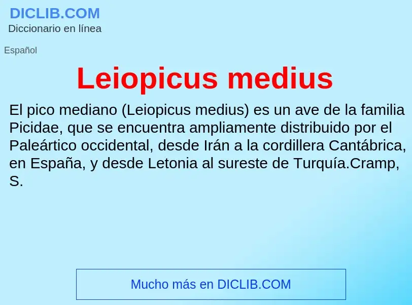 What is Leiopicus medius - definition