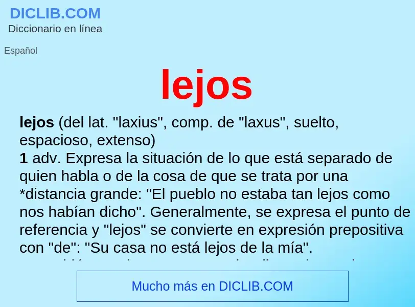 ¿Qué es lejos? - significado y definición