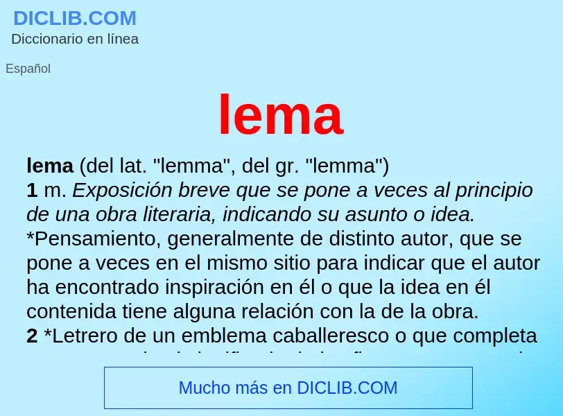 ¿Qué es lema? - significado y definición