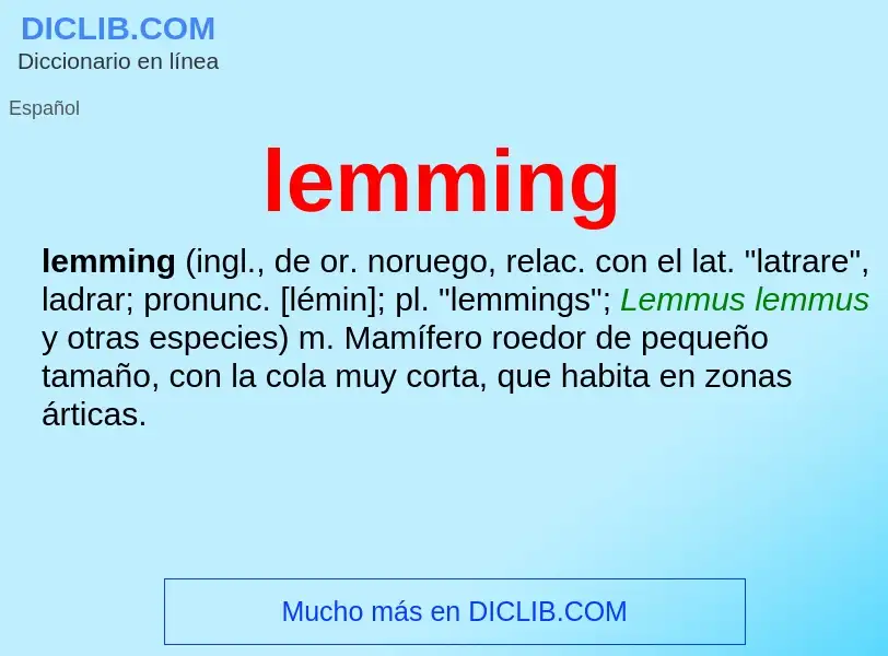 ¿Qué es lemming? - significado y definición