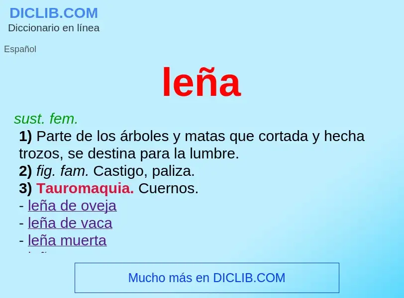 What is leña - meaning and definition