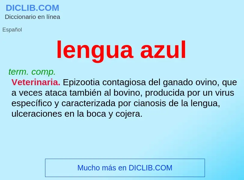 Che cos'è lengua azul - definizione