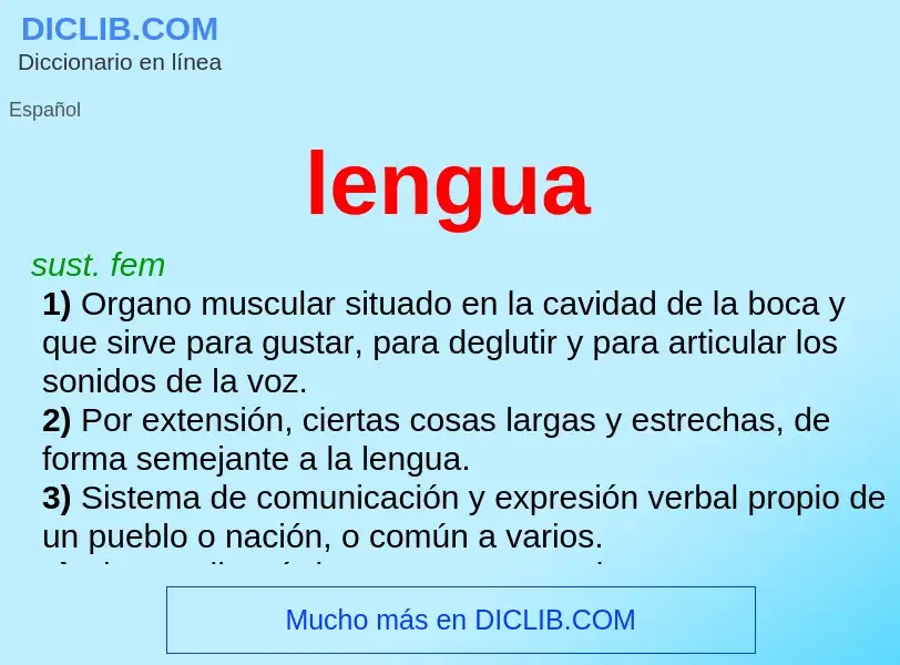 What is lengua - meaning and definition