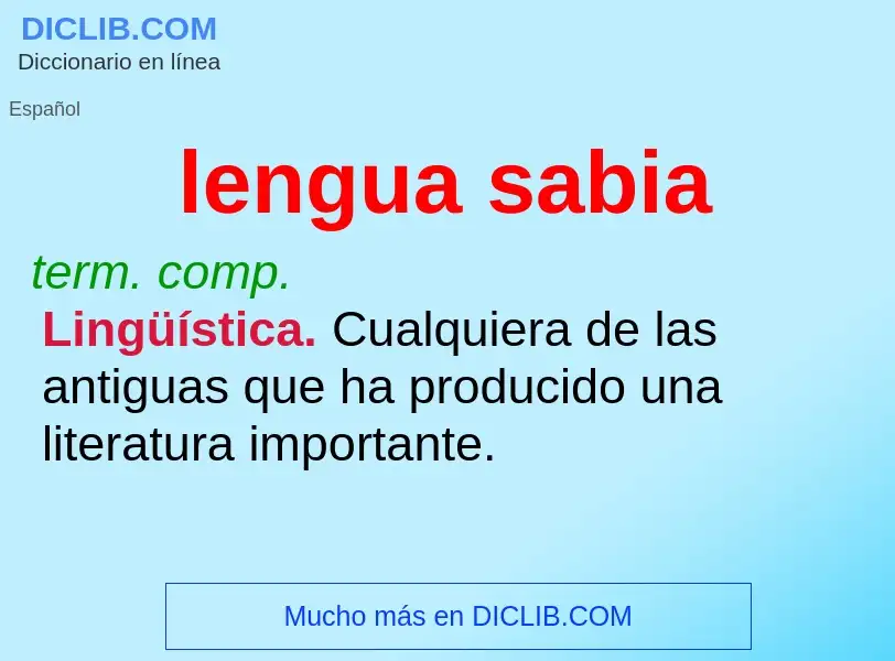 What is lengua sabia - meaning and definition