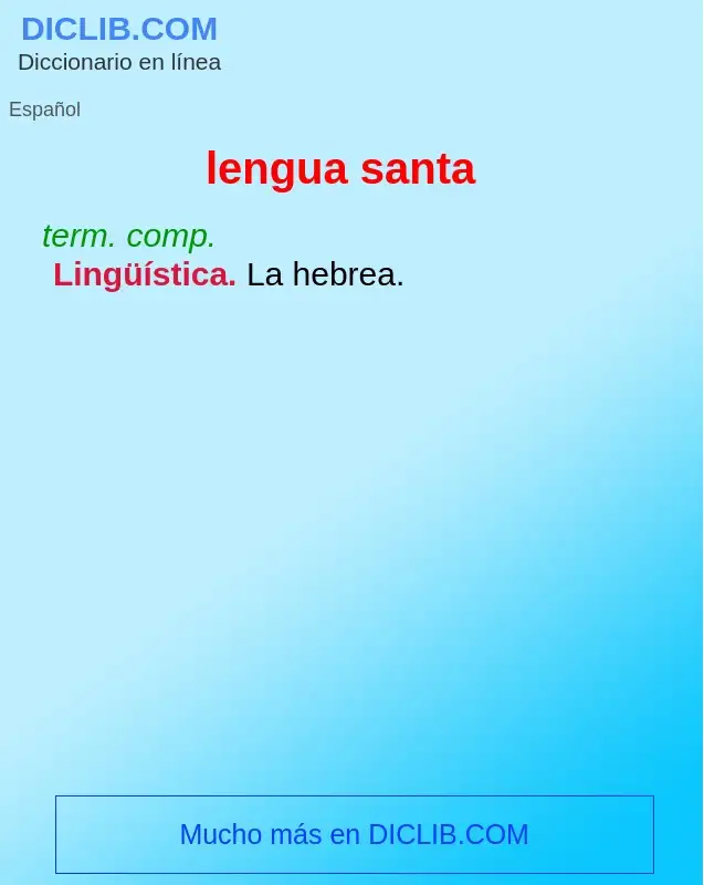 Wat is lengua santa - definition
