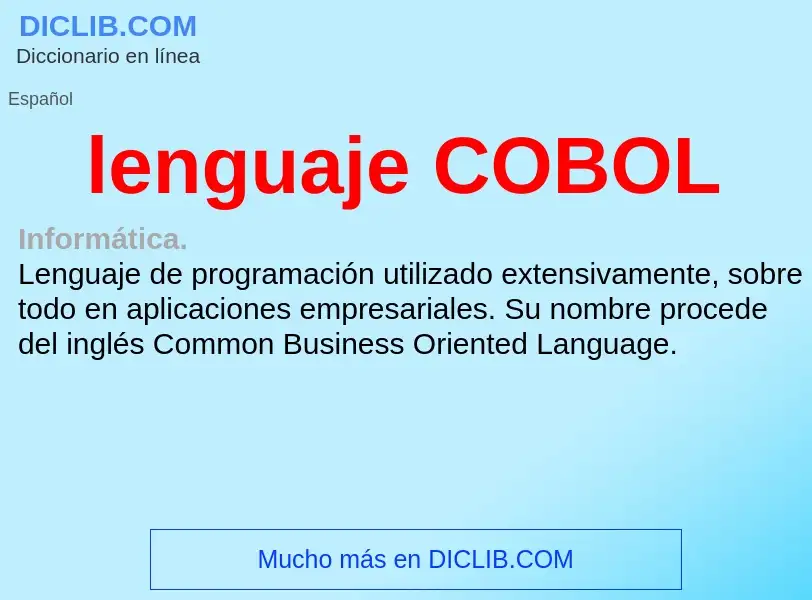 ¿Qué es lenguaje COBOL? - significado y definición