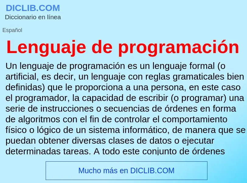 Wat is Lenguaje de programación - definition