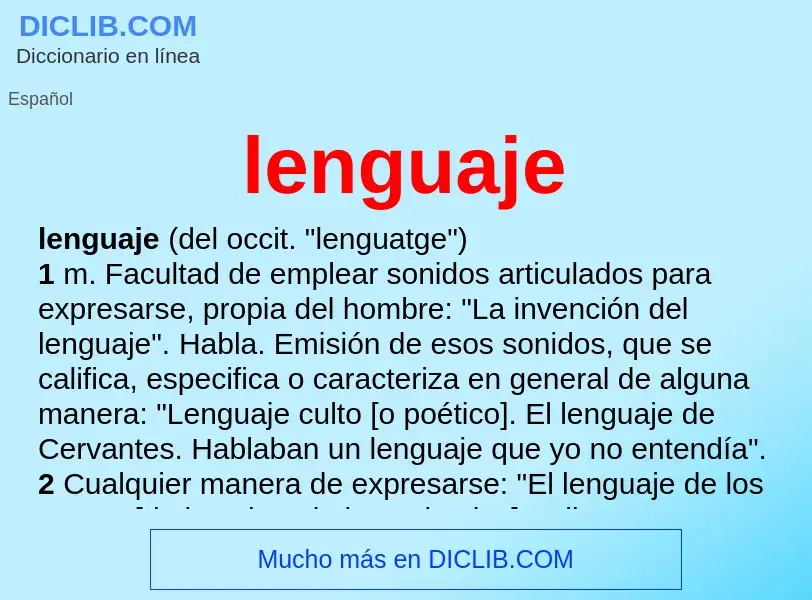 O que é lenguaje - definição, significado, conceito