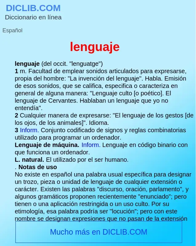 Wat is lenguaje - definition