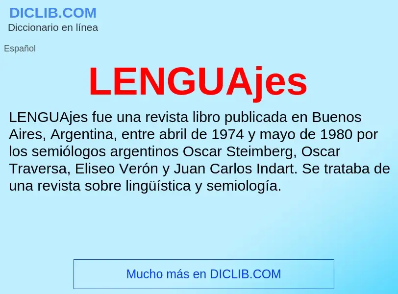 What is LENGUAjes - meaning and definition