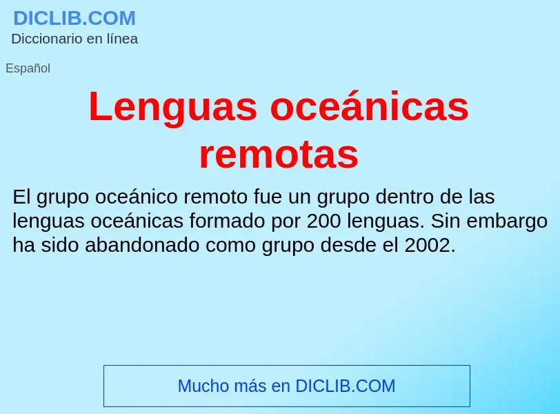 Что такое Lenguas oceánicas remotas - определение