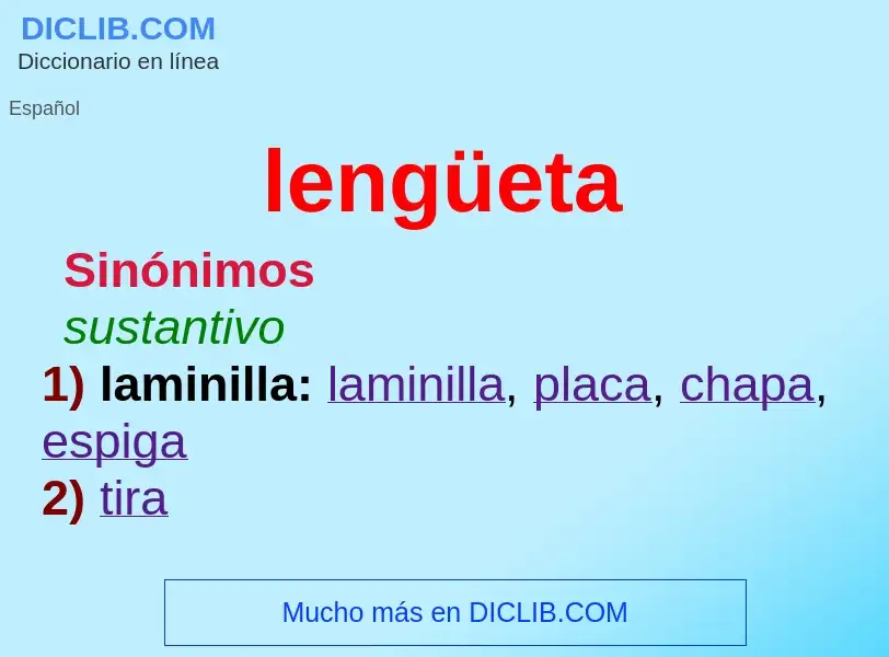 ¿Qué es lengüeta? - significado y definición