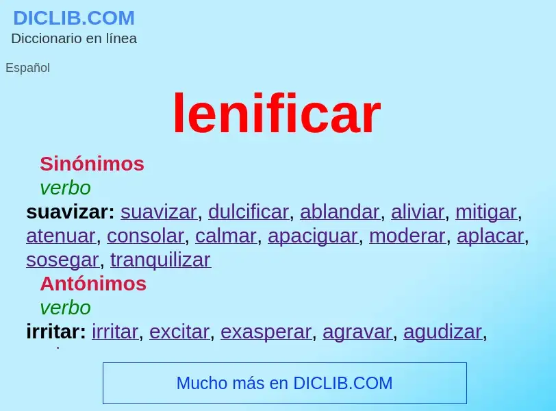 Что такое lenificar - определение