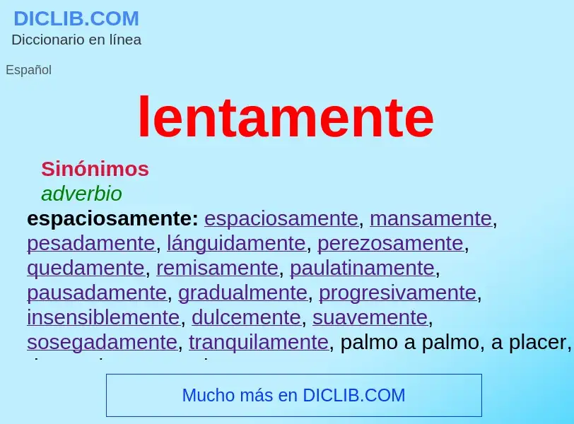 What is lentamente - definition