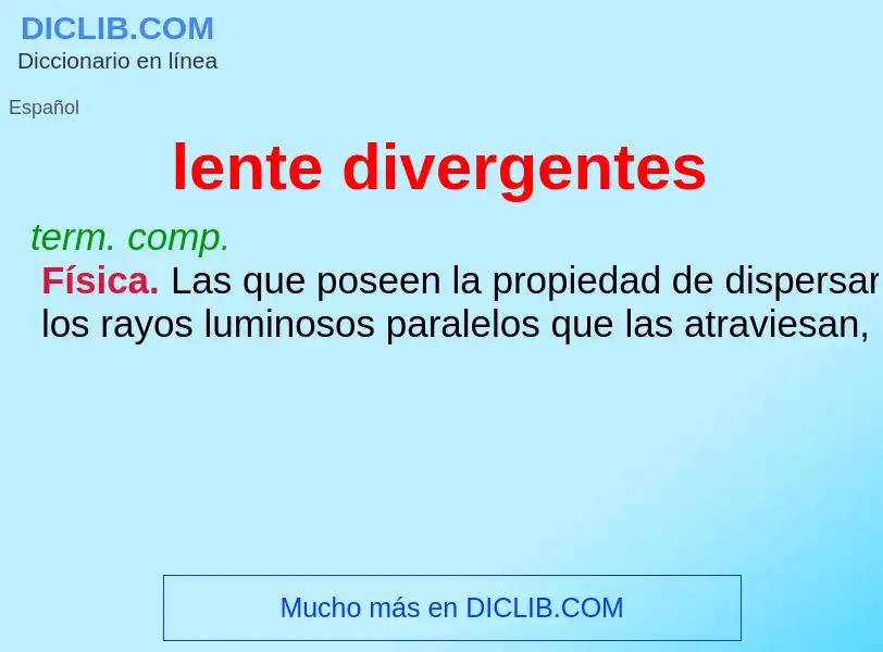 ¿Qué es lente divergentes? - significado y definición