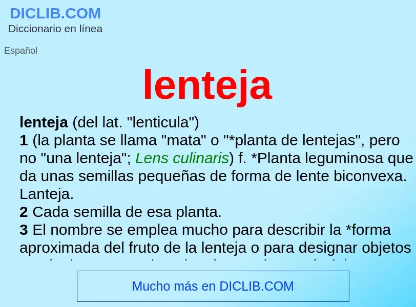 What is lenteja - meaning and definition