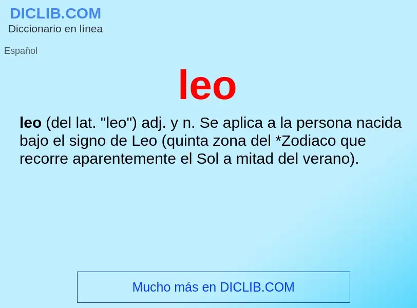 ¿Qué es leo? - significado y definición