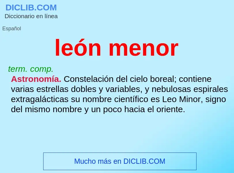 O que é león menor - definição, significado, conceito