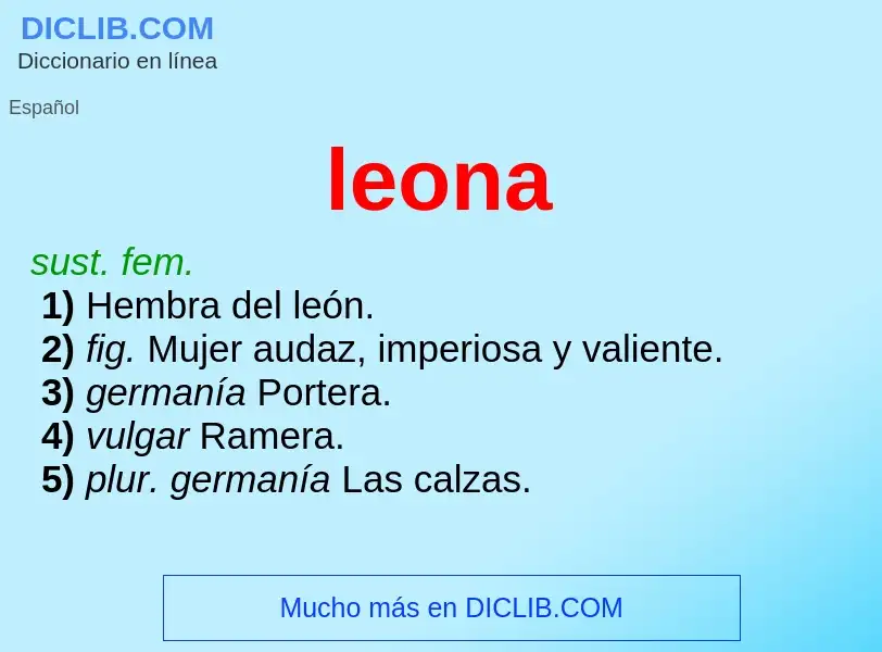 O que é leona - definição, significado, conceito