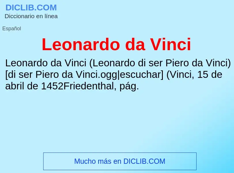 Che cos'è Leonardo da Vinci - definizione