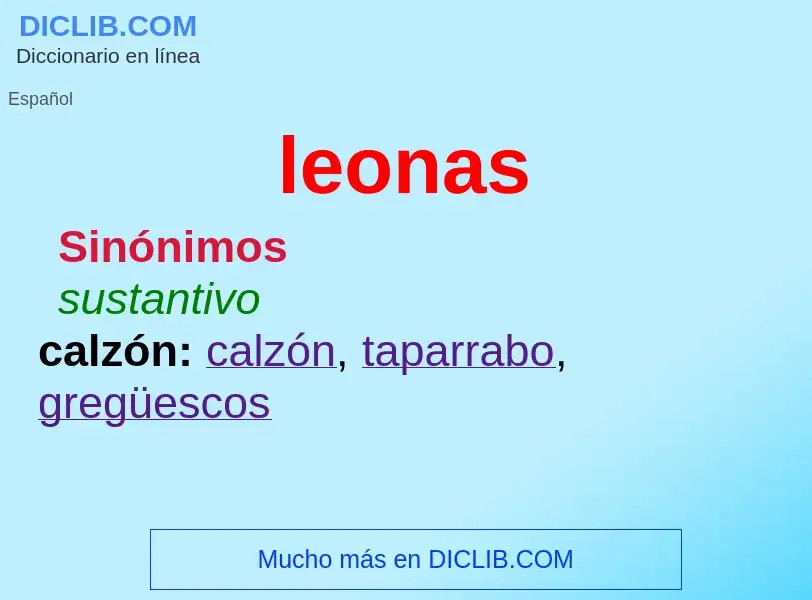 ¿Qué es leonas? - significado y definición