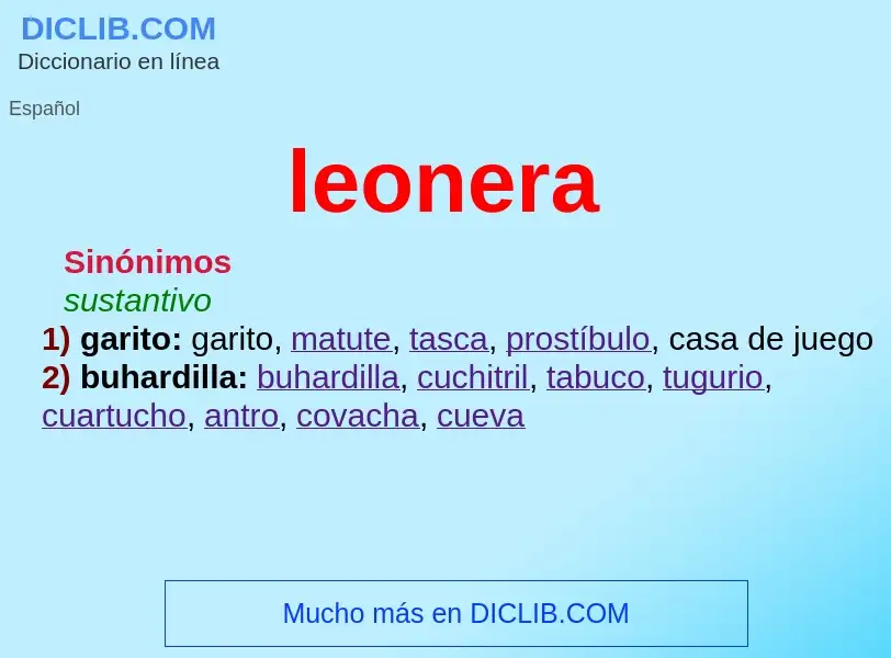 Wat is leonera - definition