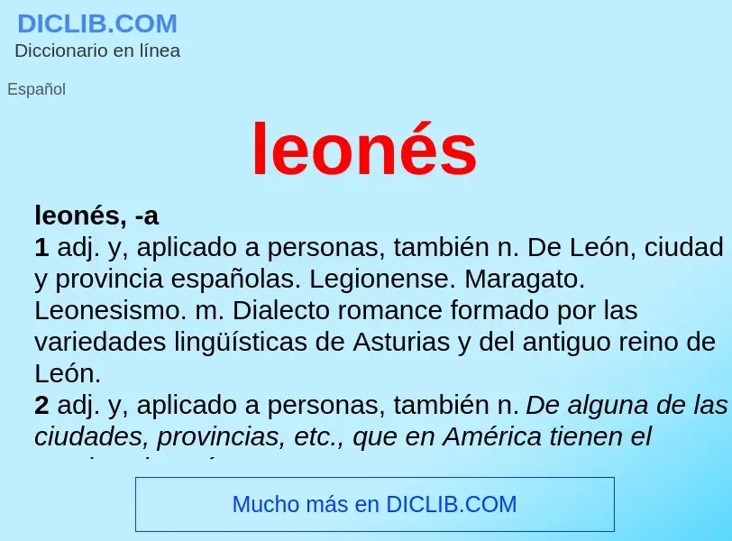 ¿Qué es leonés? - significado y definición