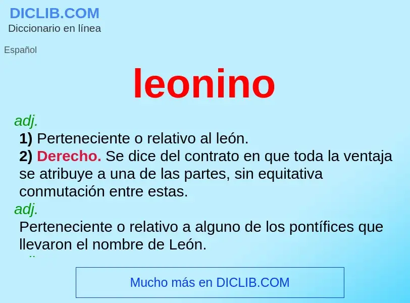 What is leonino - meaning and definition