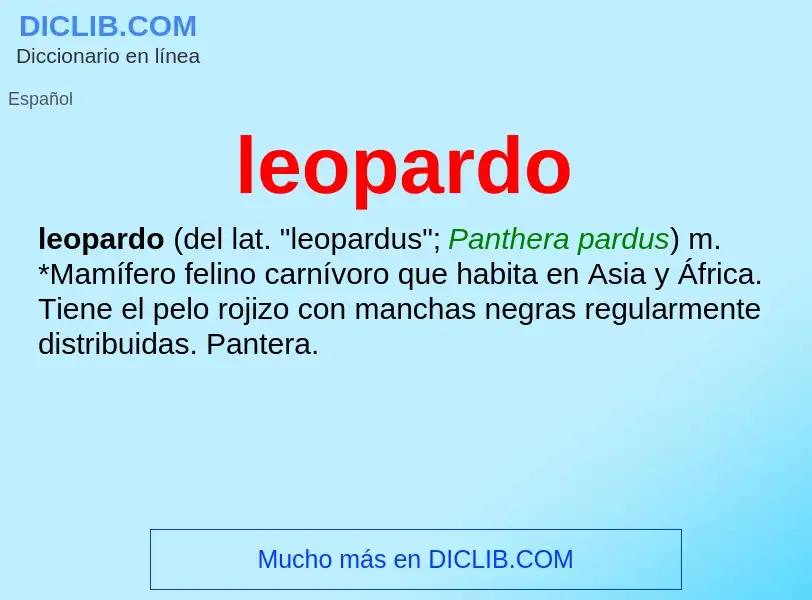 O que é leopardo - definição, significado, conceito