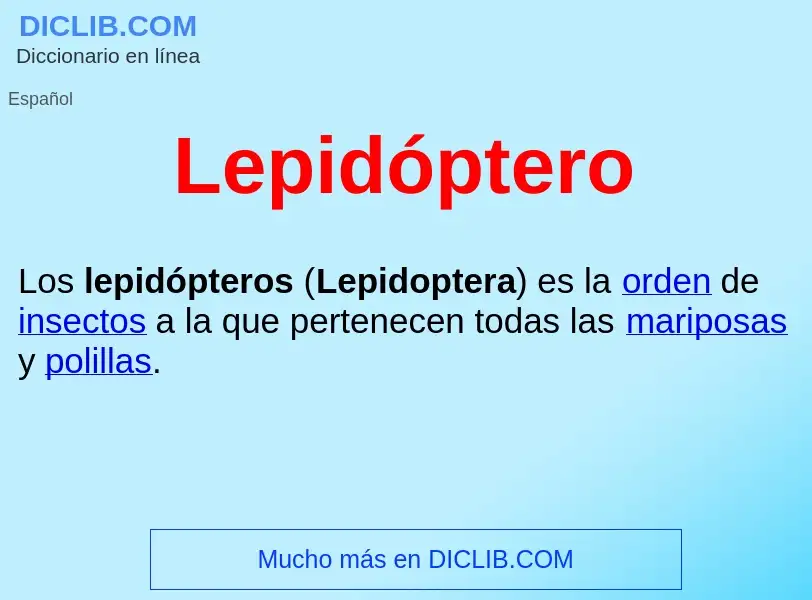 ¿Qué es Lepidóptero ? - significado y definición