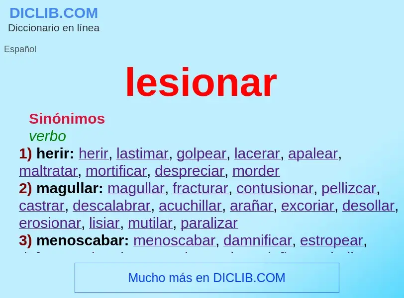 What is lesionar - meaning and definition