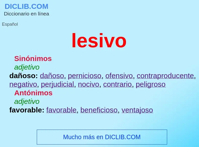 What is lesivo - meaning and definition