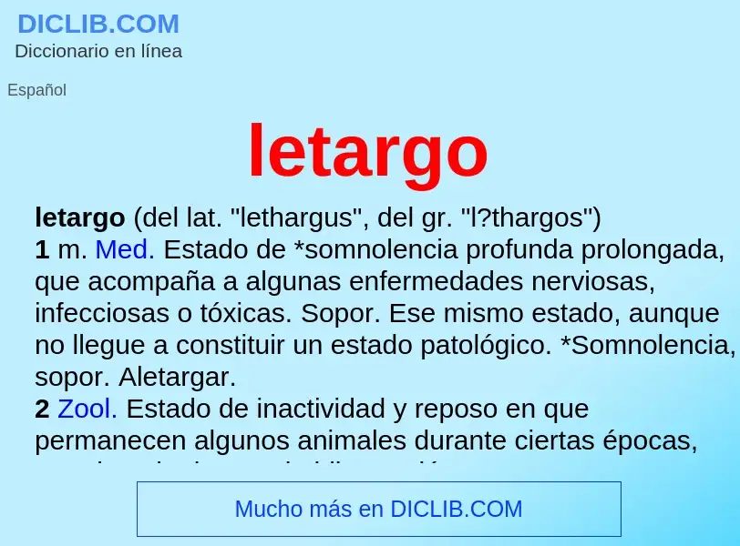 What is letargo - meaning and definition