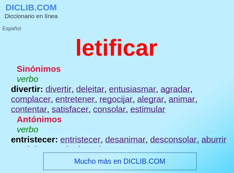 ¿Qué es letificar? - significado y definición