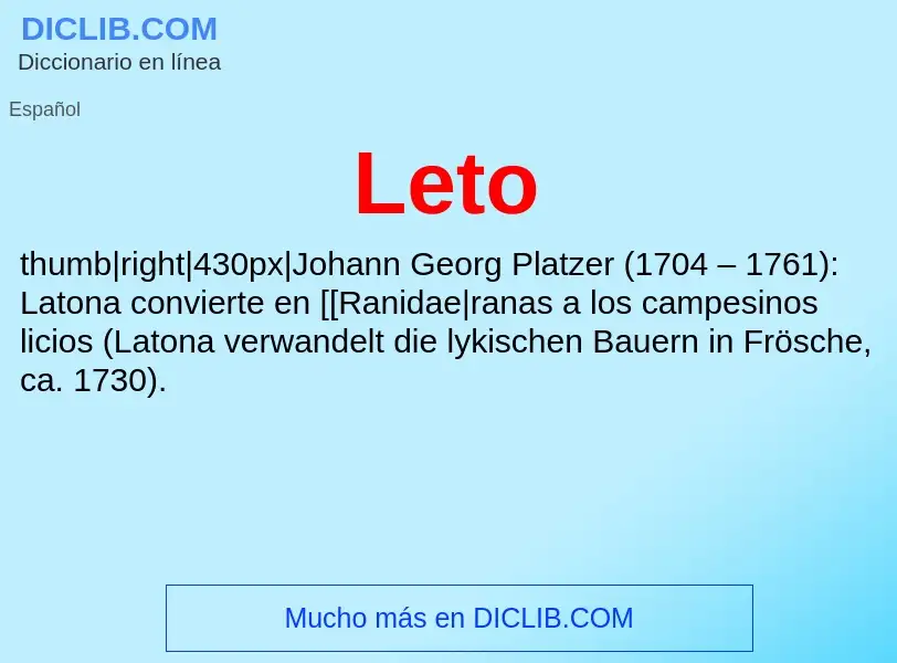 ¿Qué es Leto? - significado y definición