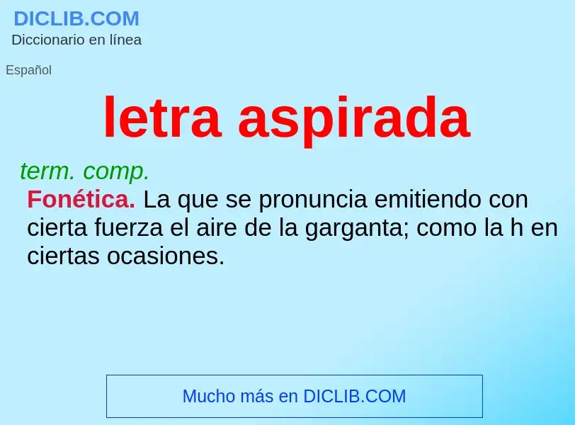 What is letra aspirada - meaning and definition