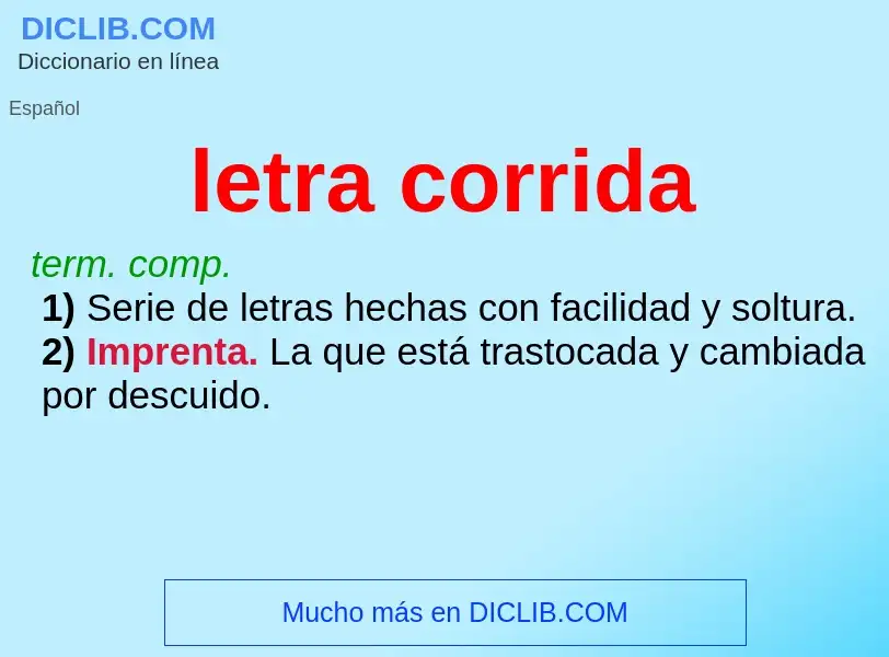 O que é letra corrida - definição, significado, conceito