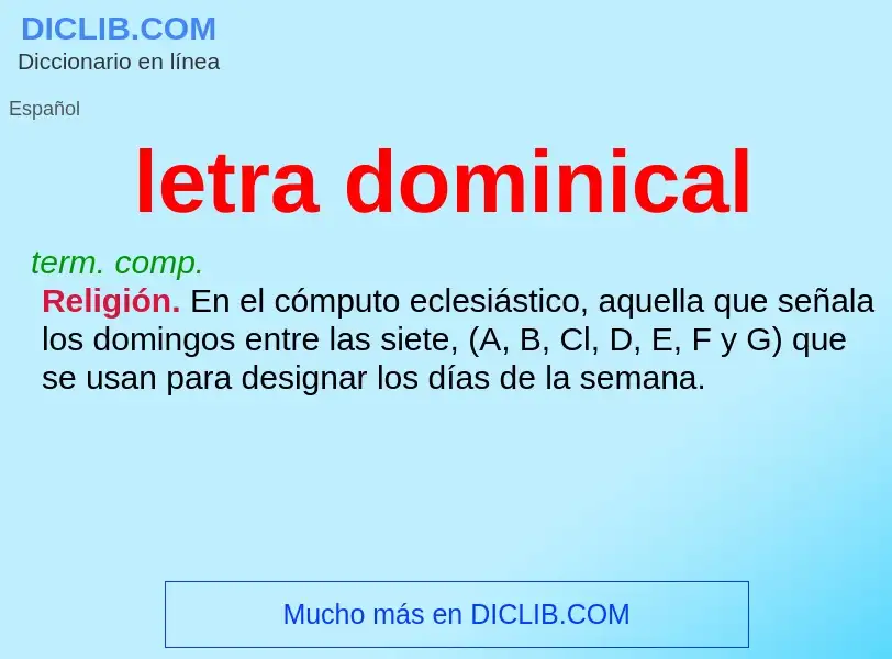 ¿Qué es letra dominical? - significado y definición