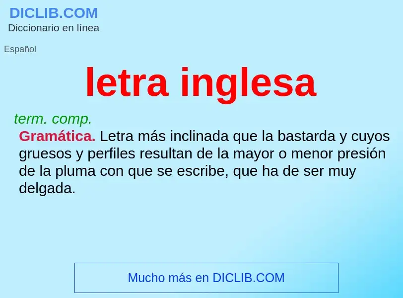 O que é letra inglesa - definição, significado, conceito