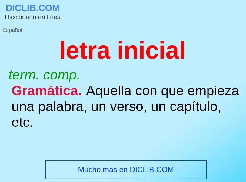 O que é letra inicial - definição, significado, conceito