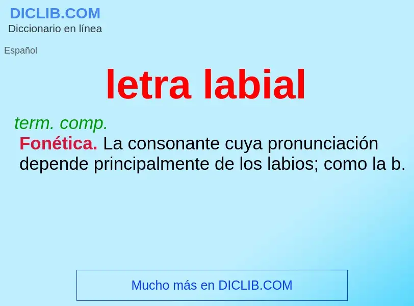 What is letra labial - meaning and definition