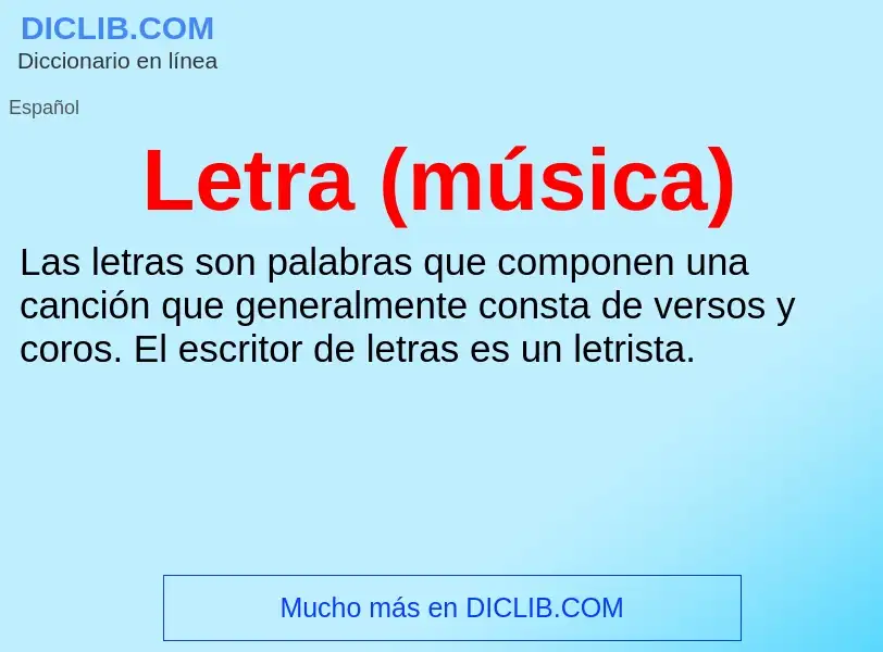 Was ist Letra (música) - Definition