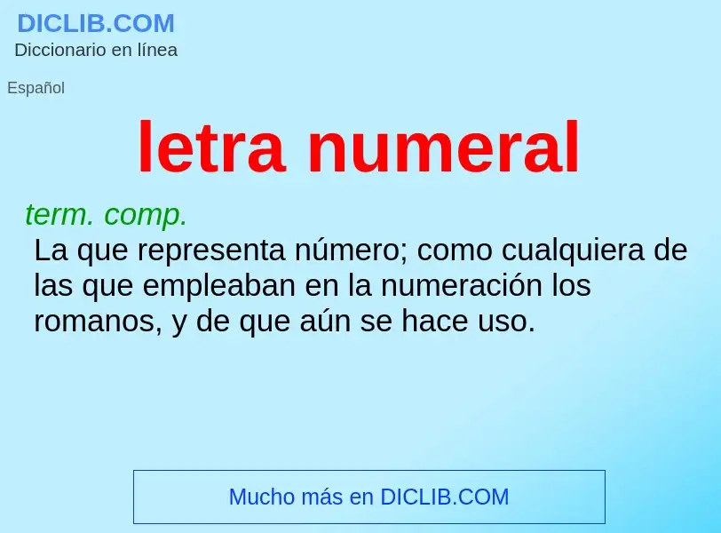 What is letra numeral - definition