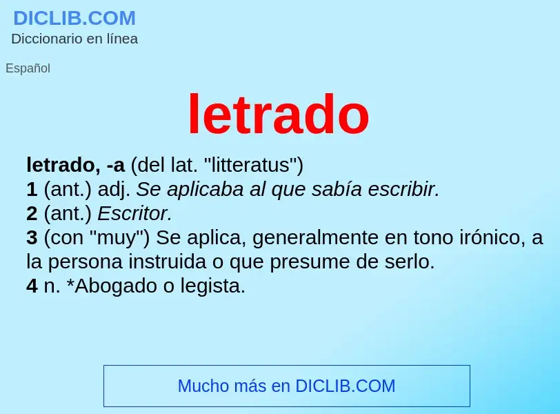 Wat is letrado - definition