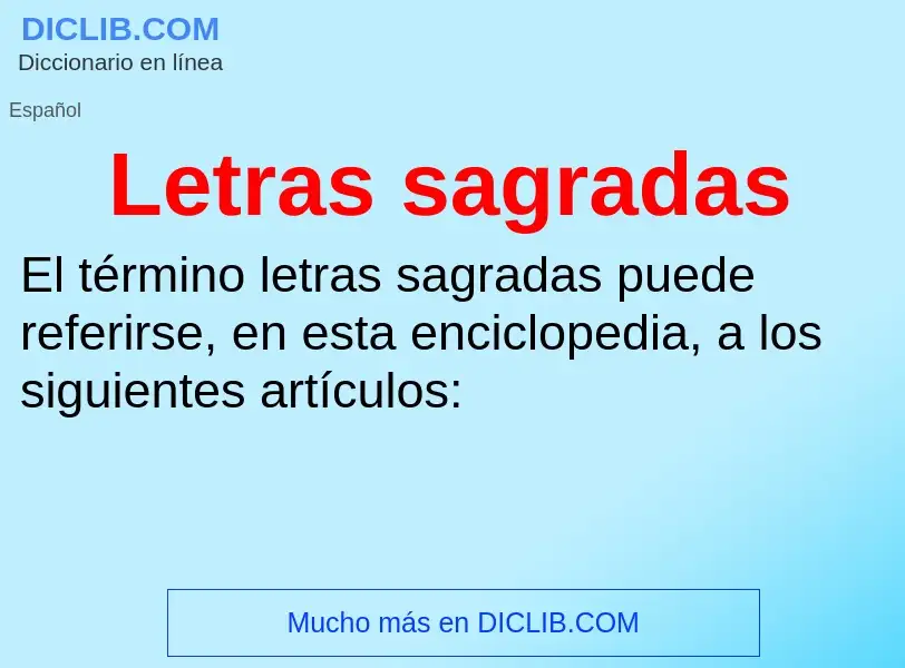 O que é Letras sagradas - definição, significado, conceito