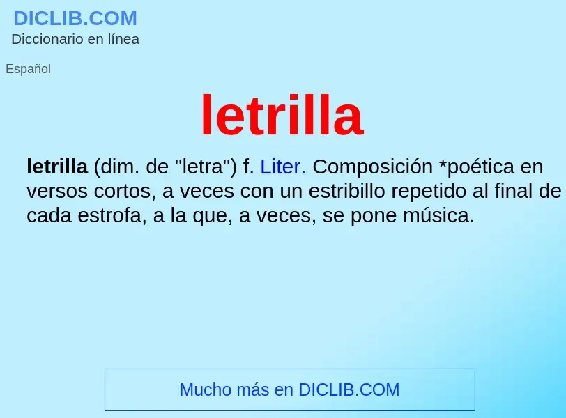 What is letrilla - meaning and definition