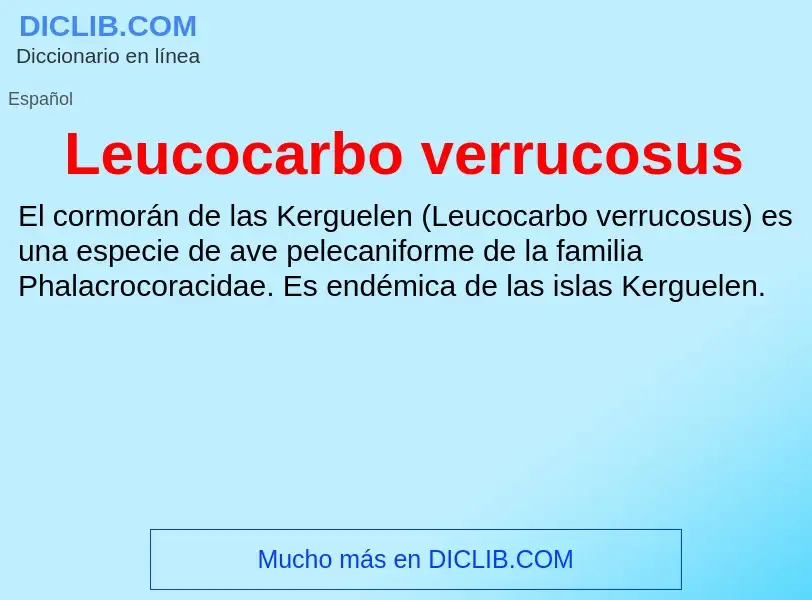 Что такое Leucocarbo verrucosus - определение