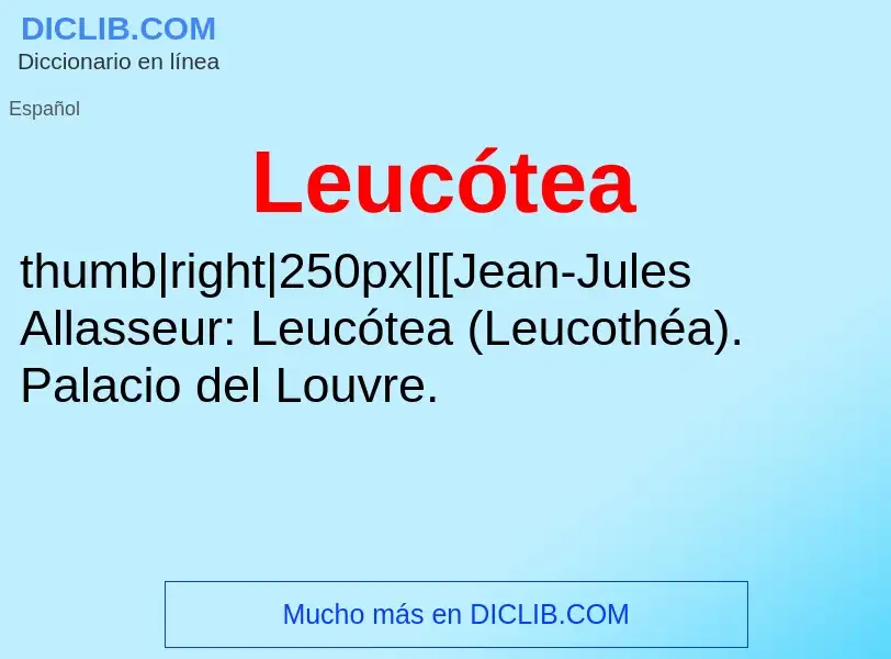 ¿Qué es Leucótea? - significado y definición