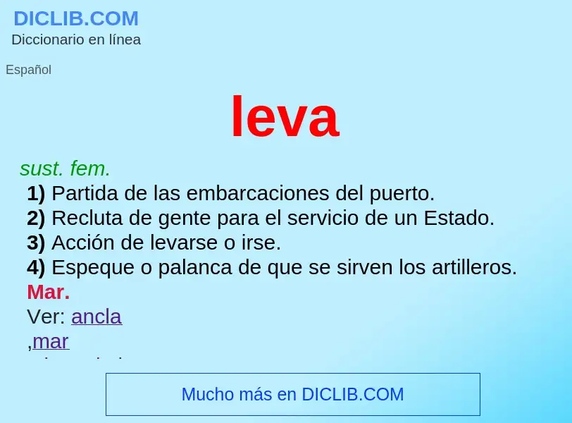 ¿Qué es leva? - significado y definición